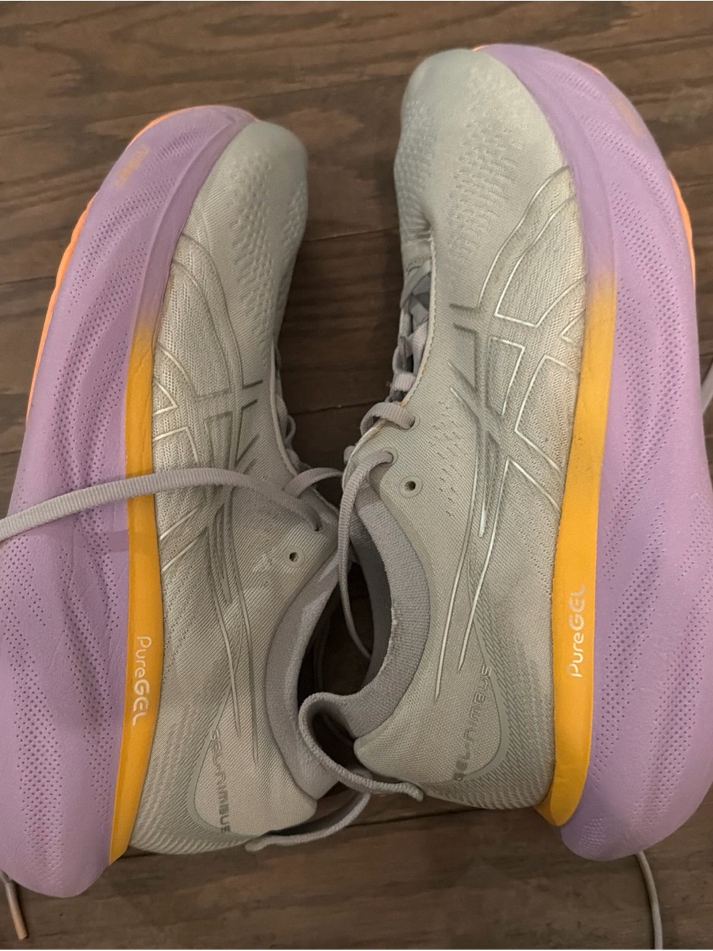 Asics Gel-Nimbus 25 Piedmont Gray Purple Running Shoes Sneakers Womens Size 10 - Picture 3 of 5